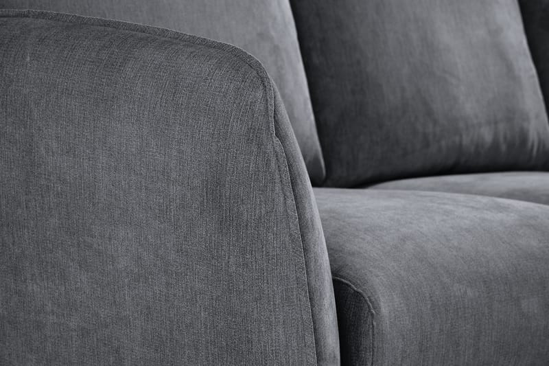 Trend Lyx 3-seters Høyrevendt L-formet Sjeselongsofa i Stoff - Mørk grå - Møbler - Sofaer - Sofaer med sjeselong - 4 seters sofa med divan