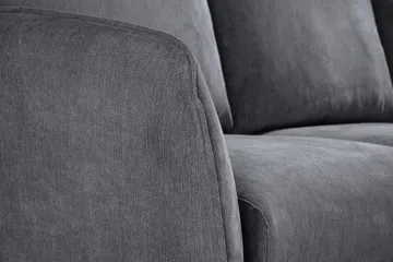 Trend Lyx 3-seters Høyrevendt L-formet Sjeselongsofa i Stoff - Mørk grå - Møbler - Sofaer - Sofaer med sjeselong - 4 seters sofa med divan