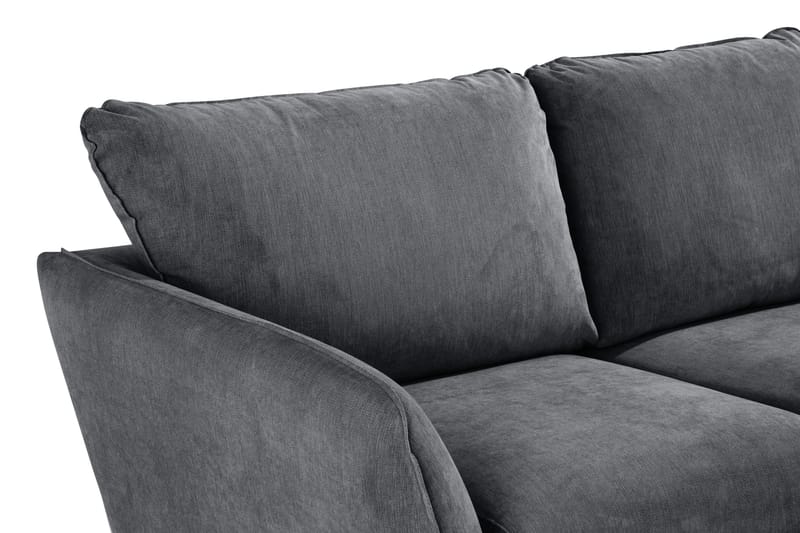 Trend Lyx 3-seters Høyrevendt L-formet Sjeselongsofa i Stoff - Mørk grå - Møbler - Sofaer - Sofaer med sjeselong - 4 seters sofa med divan