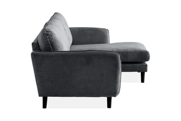 Trend Lyx 3-seters Høyrevendt L-formet Sjeselongsofa i Stoff - Mørk grå - Møbler - Sofaer - Sofaer med sjeselong - 4 seters sofa med divan