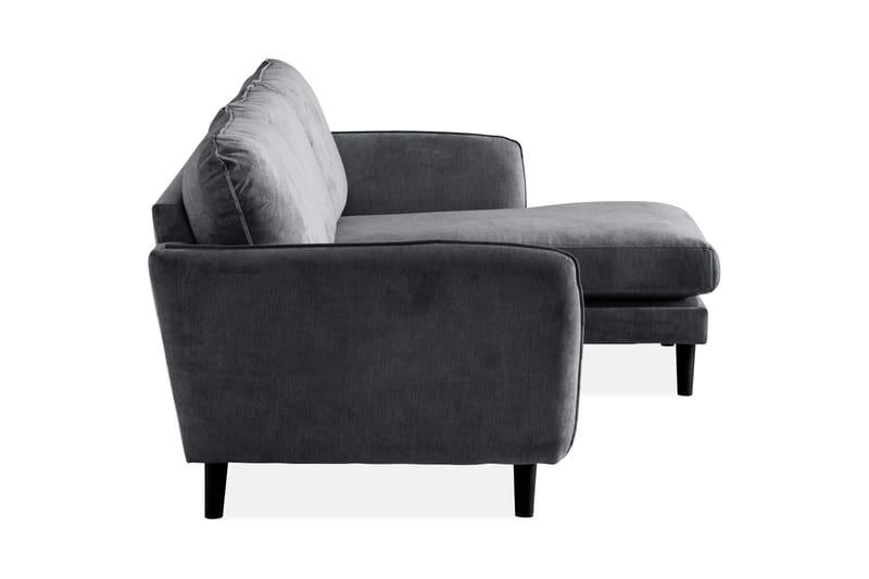 Trend Lyx 3-seters Høyrevendt L-formet Sjeselongsofa i Stoff - Mørk grå - Møbler - Sofaer - Sofaer med sjeselong - 4 seters sofa med divan
