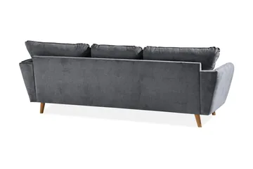 Trend Lyx 3-seters Høyrevendt L-formet Sjeselongsofa i Stoff - Mørk grå - Møbler - Sofaer - Sofaer med sjeselong - 4 seters sofa med divan