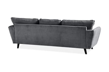 Trend Lyx 3-seters Høyrevendt L-formet Sjeselongsofa i Stoff - Mørk grå - Møbler - Sofaer - Sofaer med sjeselong - 4 seters sofa med divan