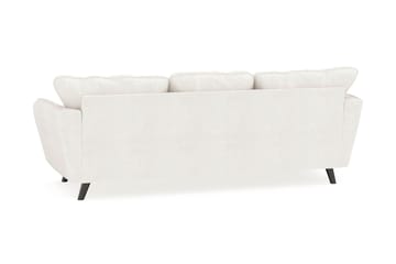 Trend Lyx 3-seters Venstrevendt L-formet Sjeselongsofa i Bouclé - Hvit - Møbler - Sofaer - Sofaer med sjeselong - 4 seters sofa med divan