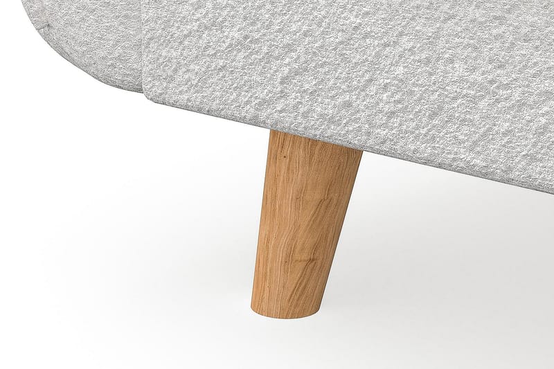Trend Lyx 3-seters Venstrevendt L-formet Sjeselongsofa i Bouclé - Hvit - Møbler - Sofaer - Sofaer med sjeselong - 4 seters sofa med divan