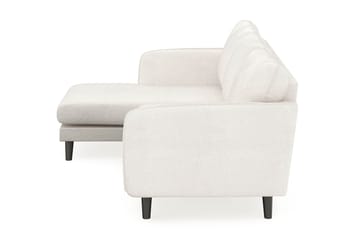 Trend Lyx 3-seters Venstrevendt L-formet Sjeselongsofa i Bouclé - Hvit - Møbler - Sofaer - Sofaer med sjeselong - 4 seters sofa med divan