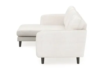 Trend Lyx 3-seters Venstrevendt L-formet Sjeselongsofa i Bouclé - Hvit - Møbler - Sofaer - Sofaer med sjeselong - 4 seters sofa med divan