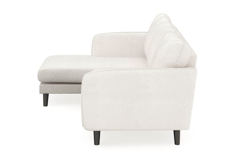 Trend Lyx 3-seters Venstrevendt L-formet Sjeselongsofa i Bouclé - Hvit - Møbler - Sofaer - Sofaer med sjeselong - 4 seters sofa med divan