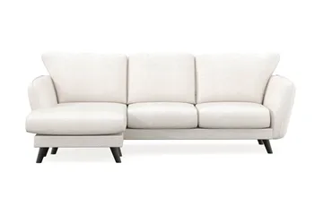 Trend Lyx 3-seters Venstrevendt L-formet Sjeselongsofa i Bouclé - Hvit - Møbler - Sofaer - Sofaer med sjeselong - 4 seters sofa med divan
