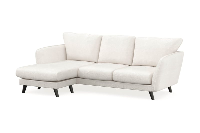 Trend Lyx 3-seters Venstrevendt L-formet Sjeselongsofa i Bouclé - Hvit - Møbler - Sofaer - Sofaer med sjeselong - 4 seters sofa med divan
