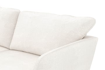 Trend Lyx 3-seters Venstrevendt L-formet Sjeselongsofa i Bouclé - Hvit - Møbler - Sofaer - Sofaer med sjeselong - 4 seters sofa med divan