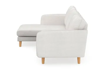 Trend Lyx 3-seters Venstrevendt L-formet Sjeselongsofa i Bouclé - Hvit - Møbler - Sofaer - Sofaer med sjeselong - 4 seters sofa med divan