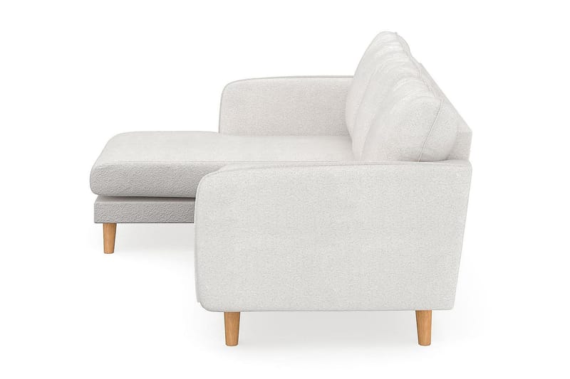 Trend Lyx 3-seters Venstrevendt L-formet Sjeselongsofa i Bouclé - Hvit - Møbler - Sofaer - Sofaer med sjeselong - 4 seters sofa med divan