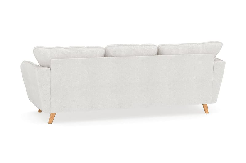 Trend Lyx 3-seters Venstrevendt L-formet Sjeselongsofa i Bouclé - Hvit - Møbler - Sofaer - Sofaer med sjeselong - 4 seters sofa med divan