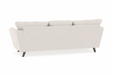 Trend Lyx 3-seters Venstrevendt L-formet Sjeselongsofa i Fløyel - Kremhvit - Møbler - Sofaer - Sofaer med sjeselong - 4 seters sofa med divan