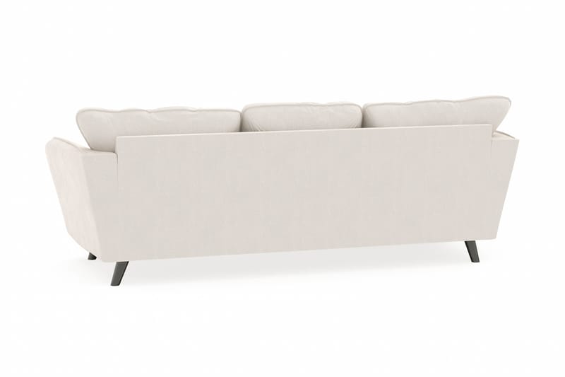 Trend Lyx 3-seters Venstrevendt L-formet Sjeselongsofa i Fløyel - Kremhvit - Møbler - Sofaer - Sofaer med sjeselong - 4 seters sofa med divan