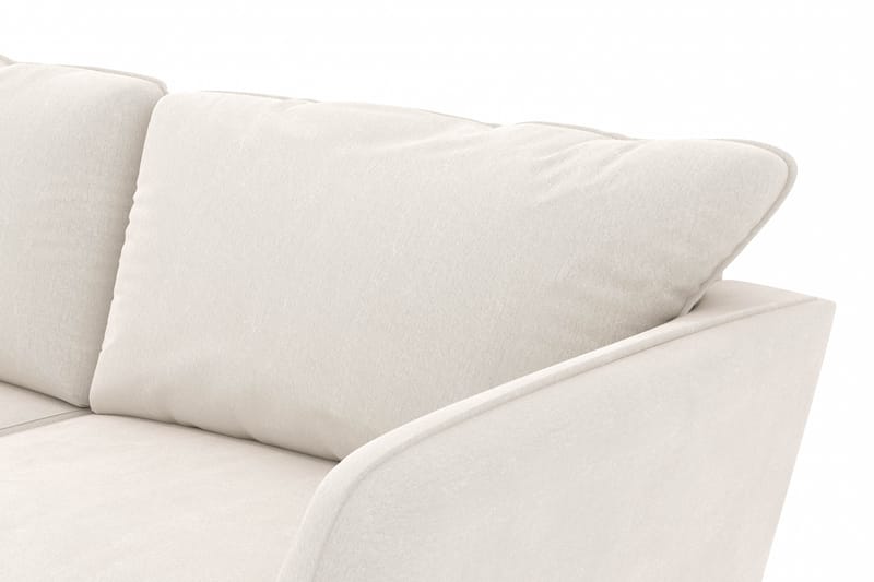 Trend Lyx 3-seters Venstrevendt L-formet Sjeselongsofa i Fløyel - Kremhvit - Møbler - Sofaer - Sofaer med sjeselong - 4 seters sofa med divan