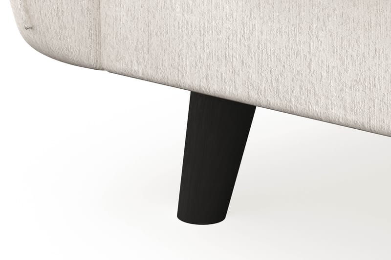 Trend Lyx 3-seters Venstrevendt L-formet Sjeselongsofa i Fløyel - Kremhvit - Møbler - Sofaer - Sofaer med sjeselong - 4 seters sofa med divan