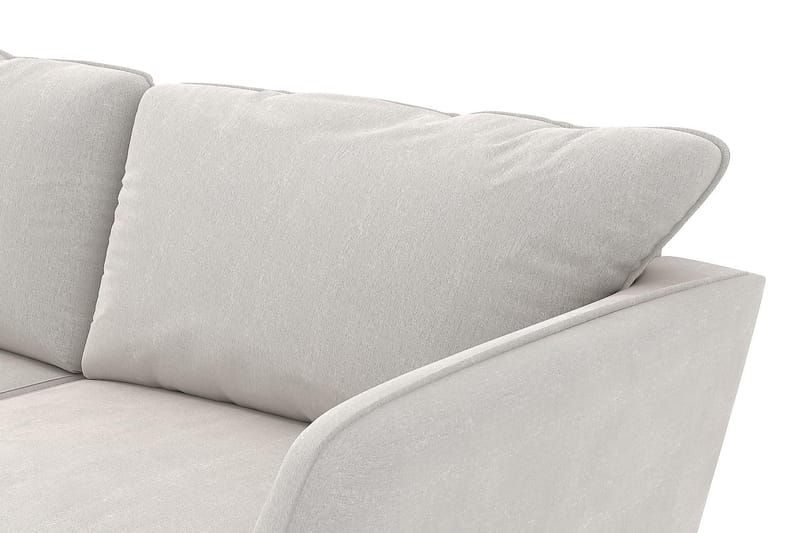 Trend Lyx 3-seters Venstrevendt L-formet Sjeselongsofa i Fløyel - Kremhvit - Møbler - Sofaer - Sofaer med sjeselong - 4 seters sofa med divan