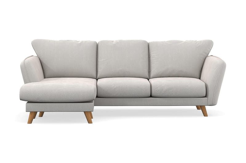 Trend Lyx 3-seters Venstrevendt L-formet Sjeselongsofa i Fløyel - Kremhvit - Møbler - Sofaer - Sofaer med sjeselong - 4 seters sofa med divan