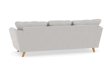 Trend Lyx 3-seters Venstrevendt L-formet Sjeselongsofa i Fløyel - Kremhvit - Møbler - Sofaer - Sofaer med sjeselong - 4 seters sofa med divan