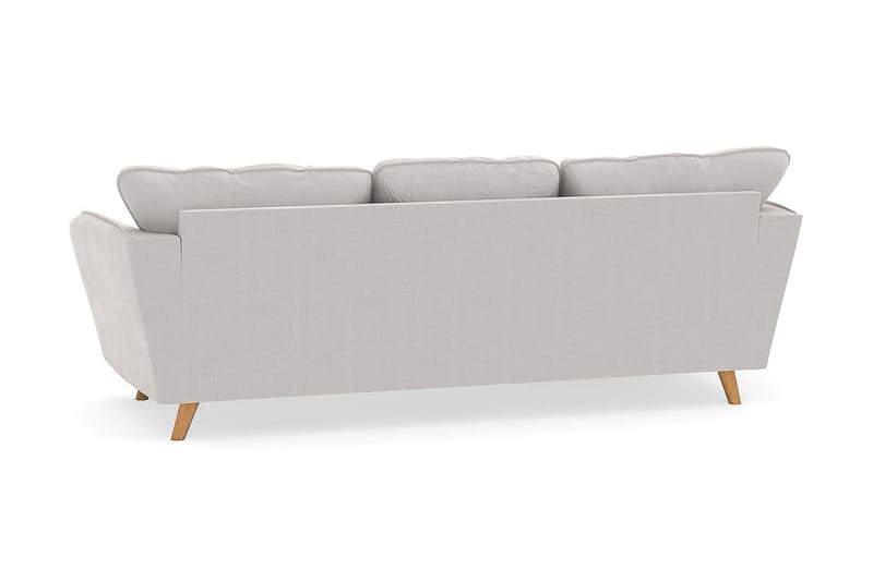 Trend Lyx 3-seters Venstrevendt L-formet Sjeselongsofa i Fløyel - Kremhvit - Møbler - Sofaer - Sofaer med sjeselong - 4 seters sofa med divan