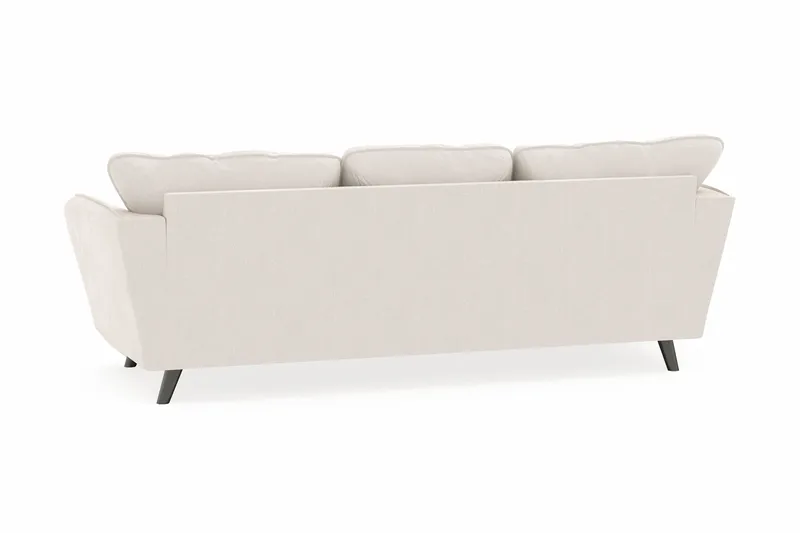 Trend Lyx 3-seters Venstrevendt L-formet Sjeselongsofa i Fløyel - Kremhvit - Møbler - Sofaer - Sofaer med sjeselong - 4 seters sofa med divan