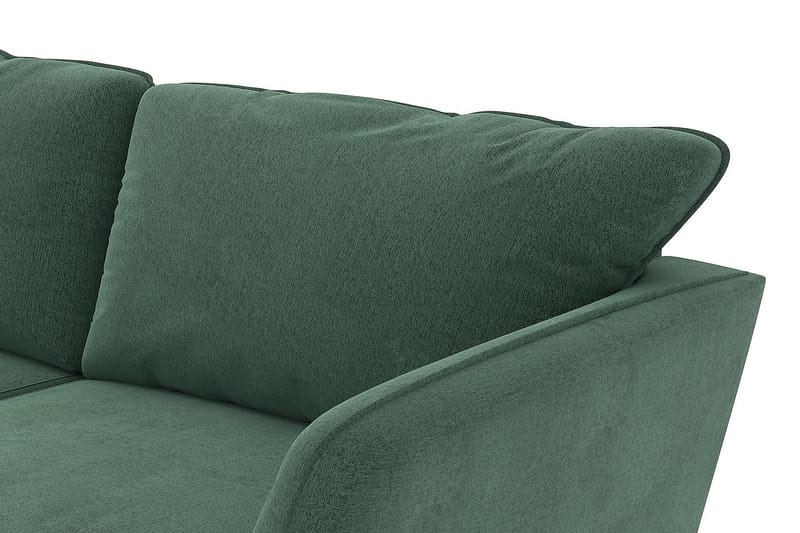 Trend Lyx 3-seters Venstrevendt L-formet Sjeselongsofa i Fløyel - Mørkegrønn - Møbler - Sofaer - Sofaer med sjeselong - 4 seters sofa med divan