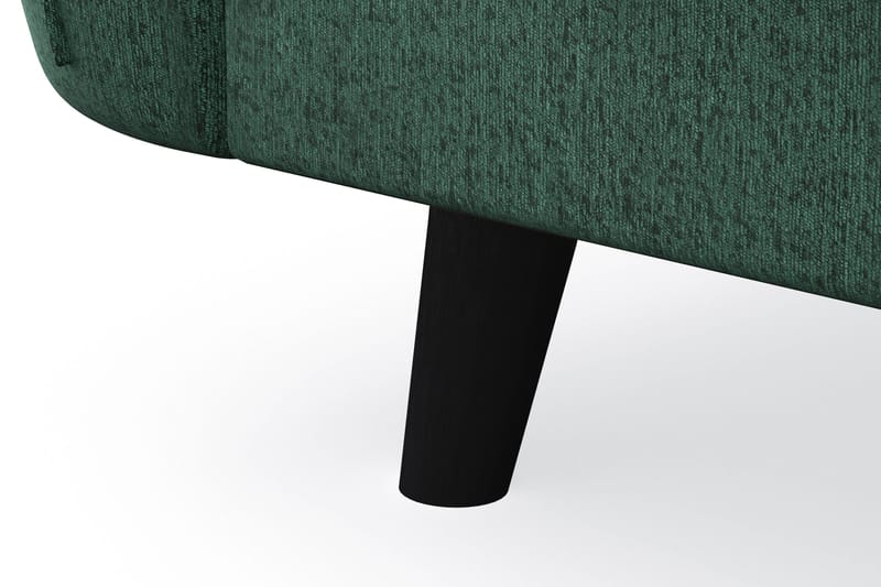 Trend Lyx 3-seters Venstrevendt L-formet Sjeselongsofa i Fløyel - Mørkegrønn - Møbler - Sofaer - Sofaer med sjeselong - 4 seters sofa med divan