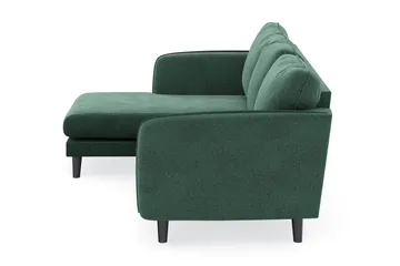 Trend Lyx 3-seters Venstrevendt L-formet Sjeselongsofa i Fløyel - Mørkegrønn - Møbler - Sofaer - Sofaer med sjeselong - 4 seters sofa med divan