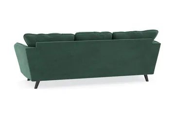 Trend Lyx 3-seters Venstrevendt L-formet Sjeselongsofa i Fløyel - Mørkegrønn - Møbler - Sofaer - Sofaer med sjeselong - 4 seters sofa med divan