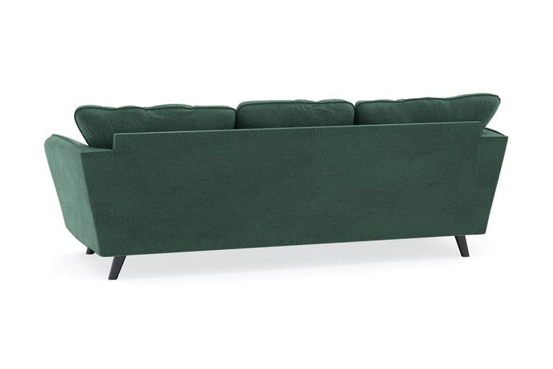 Trend Lyx 3-seters Venstrevendt L-formet Sjeselongsofa i Fløyel - Mørkegrønn - Møbler - Sofaer - Sofaer med sjeselong - 4 seters sofa med divan