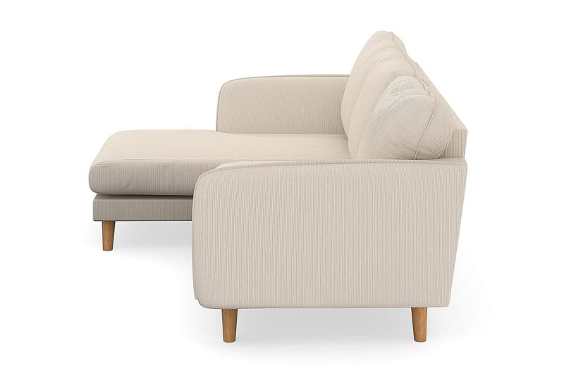 Trend Lyx 3-seters Venstrevendt L-formet Sjeselongsofa i Manchester - Beige - Møbler - Sofaer - Sofaer med sjeselong - 4 seters sofa med divan