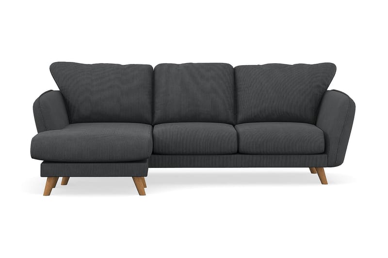 Trend Lyx 3-seters Venstrevendt L-formet Sjeselongsofa i Manchester - Mørk grå - Møbler - Sofaer - Sofaer med sjeselong - 4 seters sofa med divan