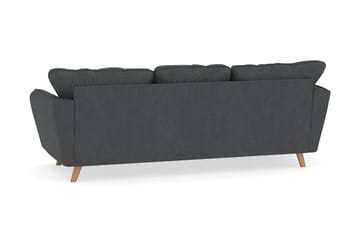 Trend Lyx 3-seters Venstrevendt L-formet Sjeselongsofa i Manchester - Mørk grå - Møbler - Sofaer - Sofaer med sjeselong - 4 seters sofa med divan