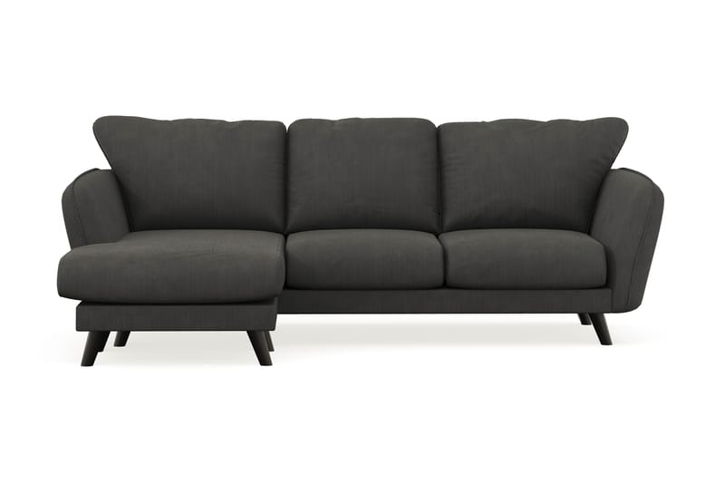 Trend Lyx 3-seters Venstrevendt L-formet Sjeselongsofa i Manchester - Mørk grå - Møbler - Sofaer - Sofaer med sjeselong - 4 seters sofa med divan