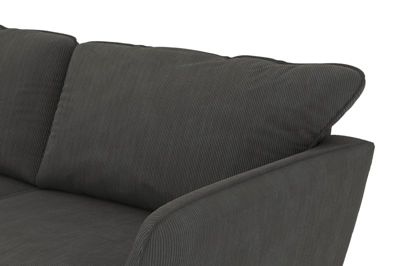 Trend Lyx 3-seters Venstrevendt L-formet Sjeselongsofa i Manchester - Mørk grå - Møbler - Sofaer - Sofaer med sjeselong - 4 seters sofa med divan