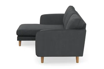 Trend Lyx 3-seters Venstrevendt L-formet Sjeselongsofa i Manchester - Mørk grå - Møbler - Sofaer - Sofaer med sjeselong - 4 seters sofa med divan
