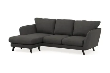 Trend Lyx 3-seters Venstrevendt L-formet Sjeselongsofa i Manchester - Mørk grå - Møbler - Sofaer - Sofaer med sjeselong - 4 seters sofa med divan