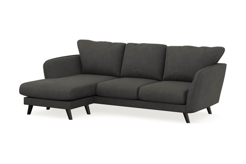 Trend Lyx 3-seters Venstrevendt L-formet Sjeselongsofa i Manchester - Mørk grå - Møbler - Sofaer - Sofaer med sjeselong - 4 seters sofa med divan