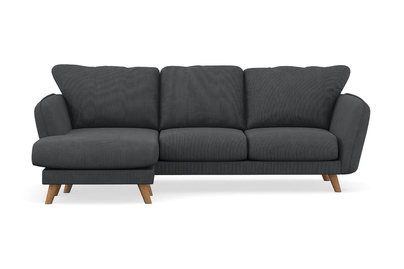 Trend Lyx 3-seters Venstrevendt L-formet Sjeselongsofa i Manchester - Mørk grå - Møbler - Sofaer - Sofaer med sjeselong - 4 seters sofa med divan