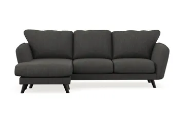 Trend Lyx 3-seters Venstrevendt L-formet Sjeselongsofa i Manchester - Mørk grå - Møbler - Sofaer - Sofaer med sjeselong - 4 seters sofa med divan