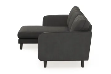 Trend Lyx 3-seters Venstrevendt L-formet Sjeselongsofa i Manchester - Mørk grå - Møbler - Sofaer - Sofaer med sjeselong - 4 seters sofa med divan