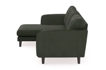 Trend Lyx 3-seters Venstrevendt L-formet Sjeselongsofa i Manchester - Mørkegrønn - Møbler - Sofaer - Sofaer med sjeselong - 4 seters sofa med divan