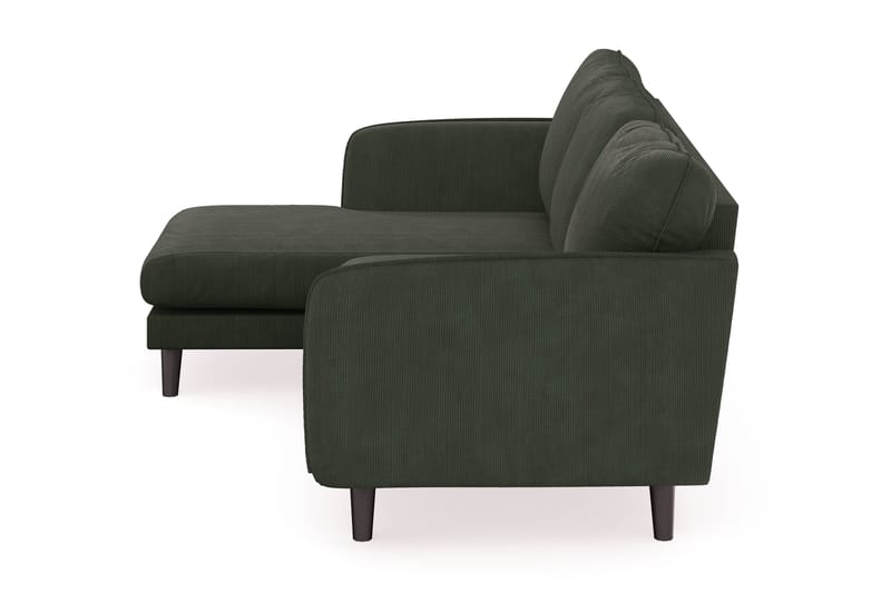 Trend Lyx 3-seters Venstrevendt L-formet Sjeselongsofa i Manchester - Mørkegrønn - Møbler - Sofaer - Sofaer med sjeselong - 4 seters sofa med divan