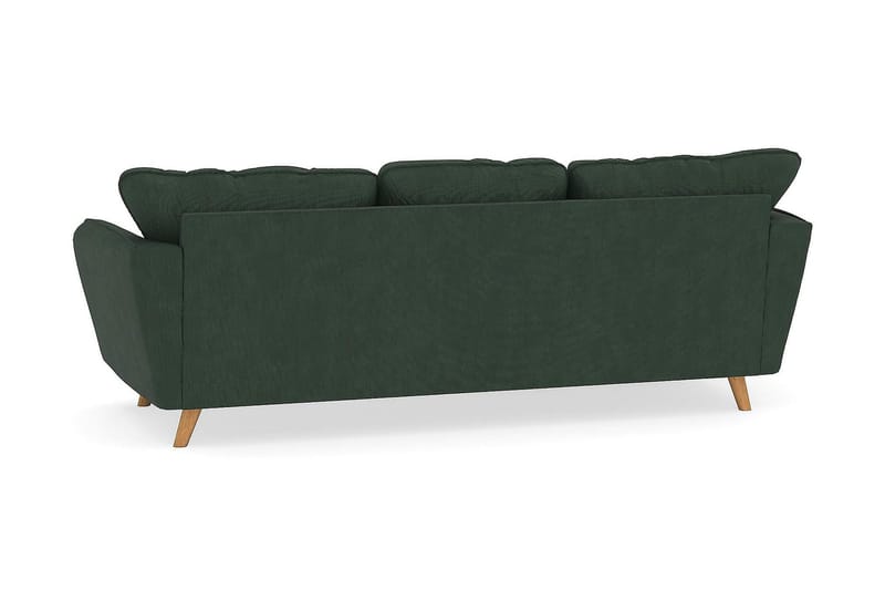 Trend Lyx 3-seters Venstrevendt L-formet Sjeselongsofa i Manchester - Mørkegrønn - Møbler - Sofaer - Sofaer med sjeselong - 4 seters sofa med divan