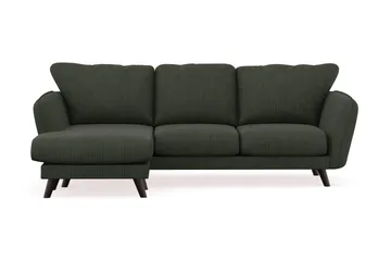 Trend Lyx 3-seters Venstrevendt L-formet Sjeselongsofa i Manchester - Mørkegrønn - Møbler - Sofaer - Sofaer med sjeselong - 4 seters sofa med divan