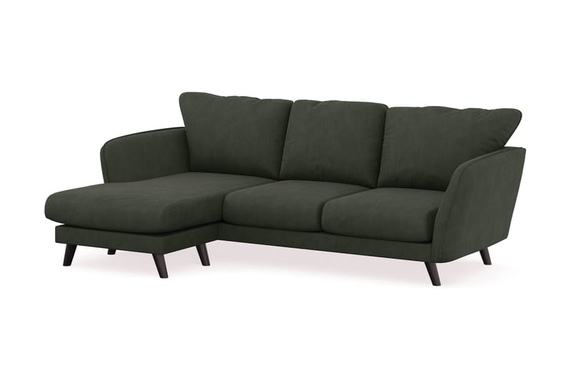 Trend Lyx 3-seters Venstrevendt L-formet Sjeselongsofa i Manchester - Mørkegrønn - Møbler - Sofaer - Sofaer med sjeselong - 4 seters sofa med divan