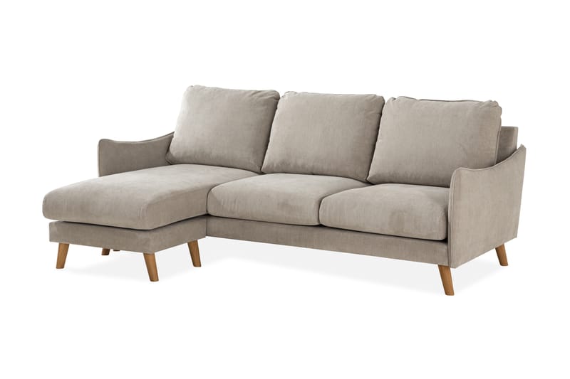 Trend Lyx 3-seters Venstrevendt L-formet Sjeselongsofa i Stoff - Beige - Møbler - Sofaer - Sofaer med sjeselong - 4 seters sofa med divan