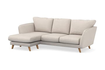 Trend Lyx 3-seters Venstrevendt L-formet Sjeselongsofa i Stoff - Beige - Møbler - Sofaer - Sofaer med sjeselong - 4 seters sofa med divan